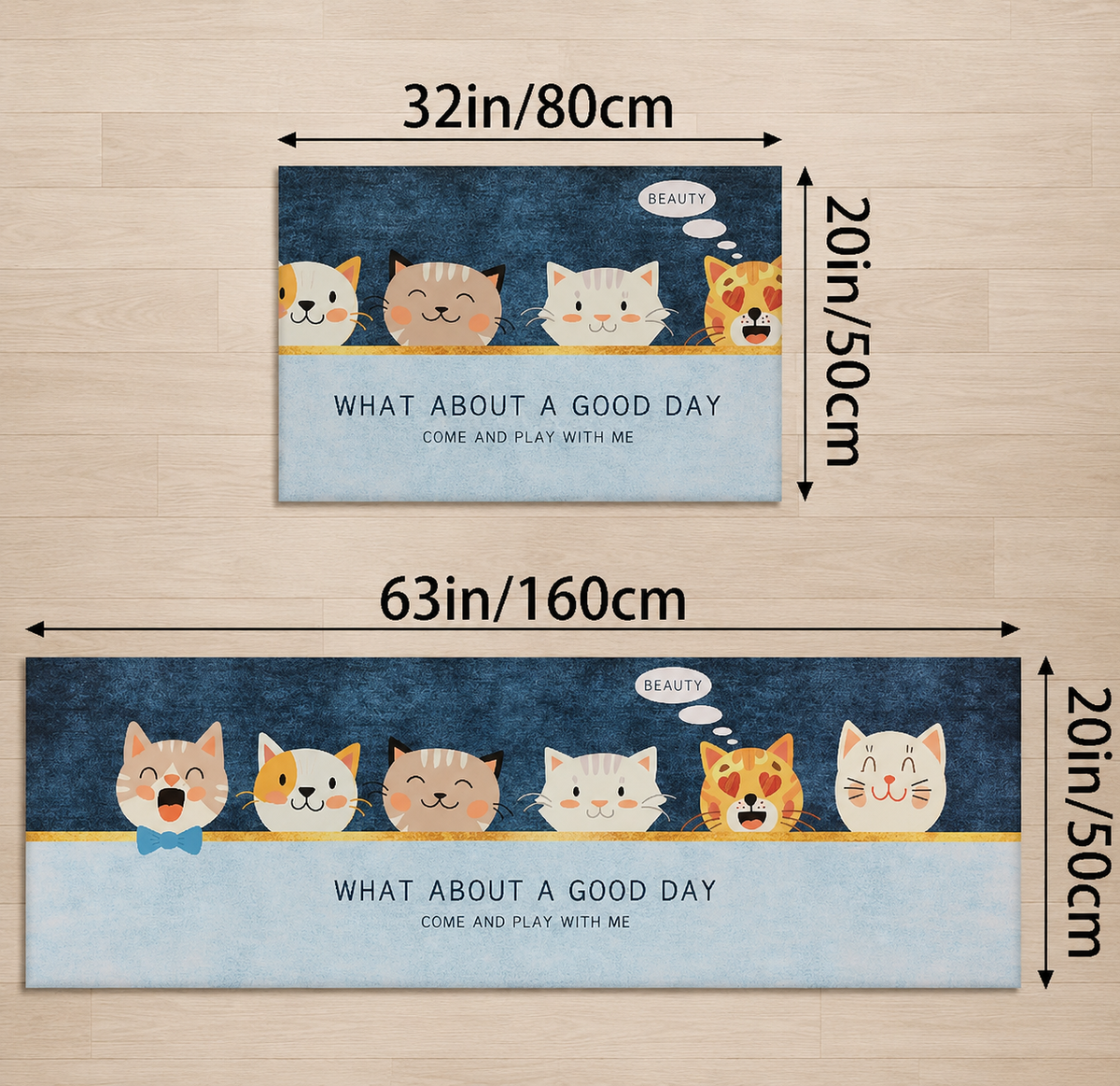 Cushioned Non-Slip Kitchen Mat Set