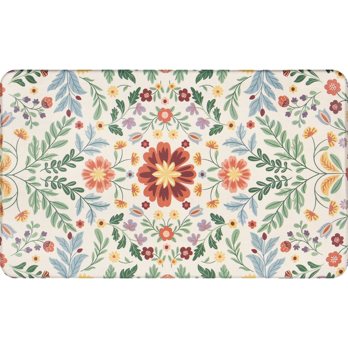 Apache Mills Cushion Comfort Multi-Color Floral Kitchen Anti-Fatigue Mat, 18" x 30" & 20" x 41", 2 pack