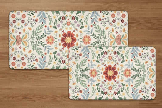 Floral Cushion Comfort Kitchen Mat