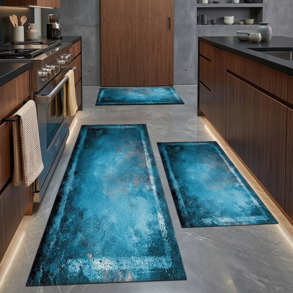 Farmhouse Striped Kitchen Rug Set