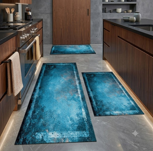 Farmhouse Striped Kitchen Rug Set