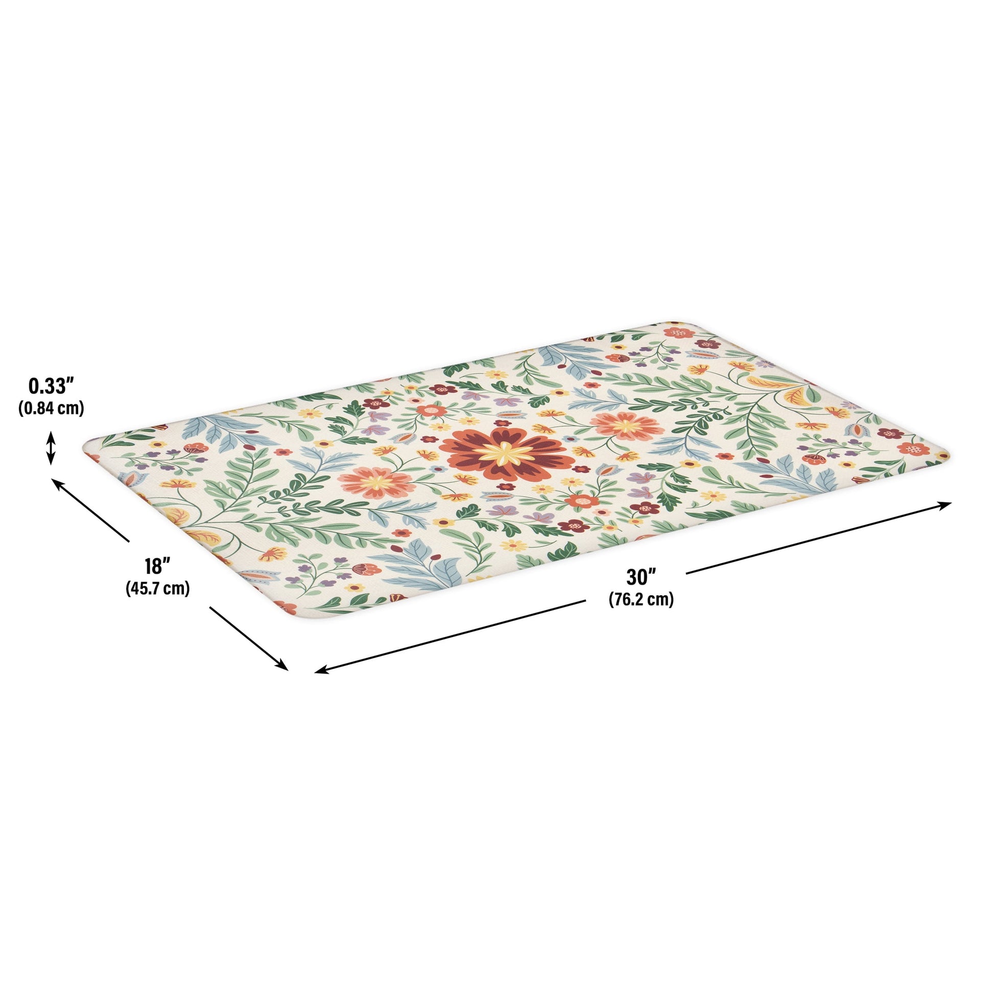 Apache Mills Cushion Comfort Multi-Color Floral Kitchen Anti-Fatigue Mat, 18" x 30" & 20" x 41", 2 pack