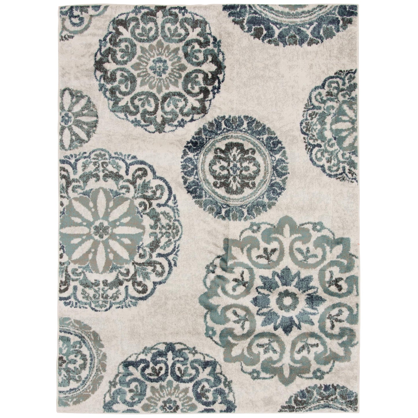 Mainstays Teal Medallion 3 Piece Indoor Area Rug Set
