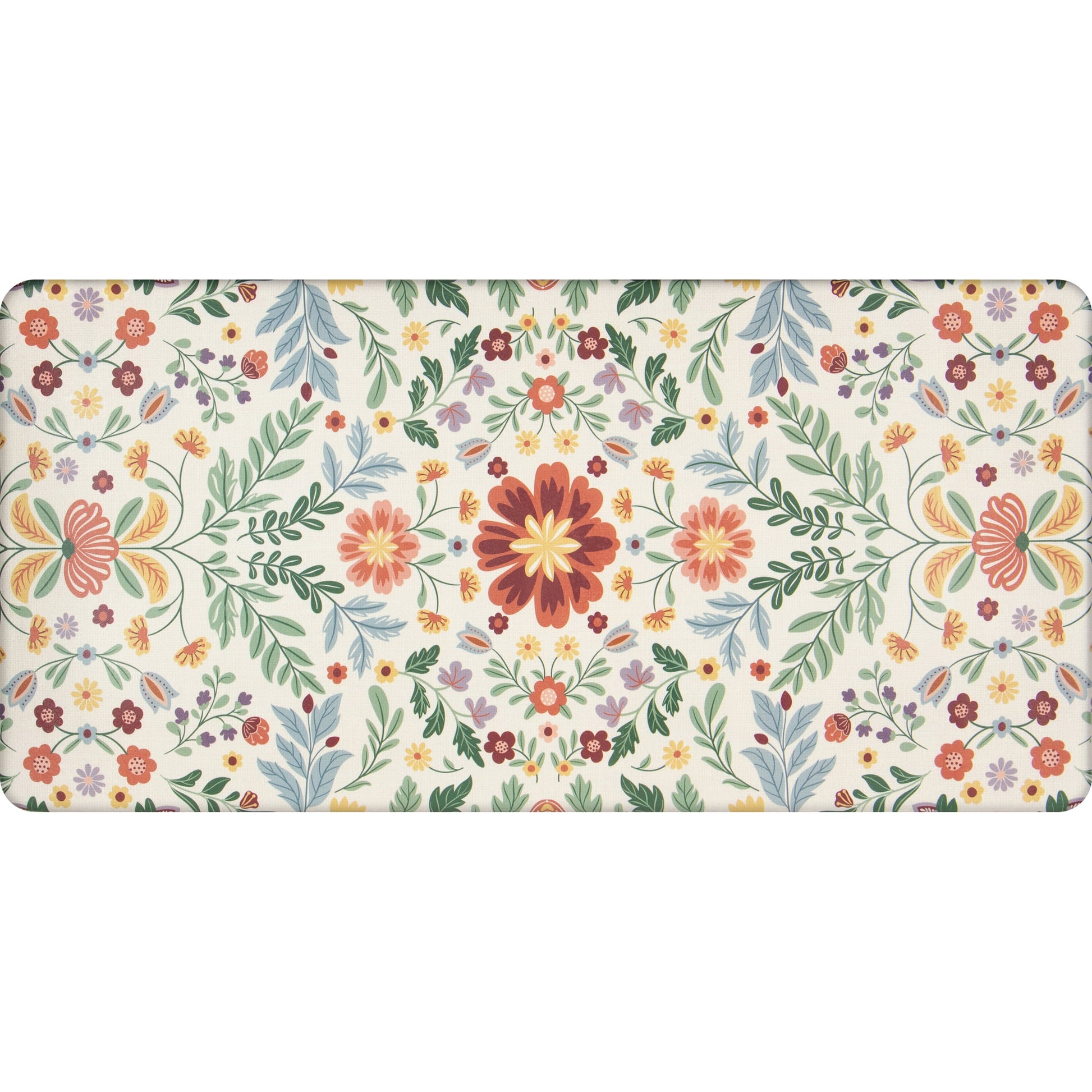 Apache Mills Cushion Comfort Multi-Color Floral Kitchen Anti-Fatigue Mat, 18" x 30" & 20" x 41", 2 pack