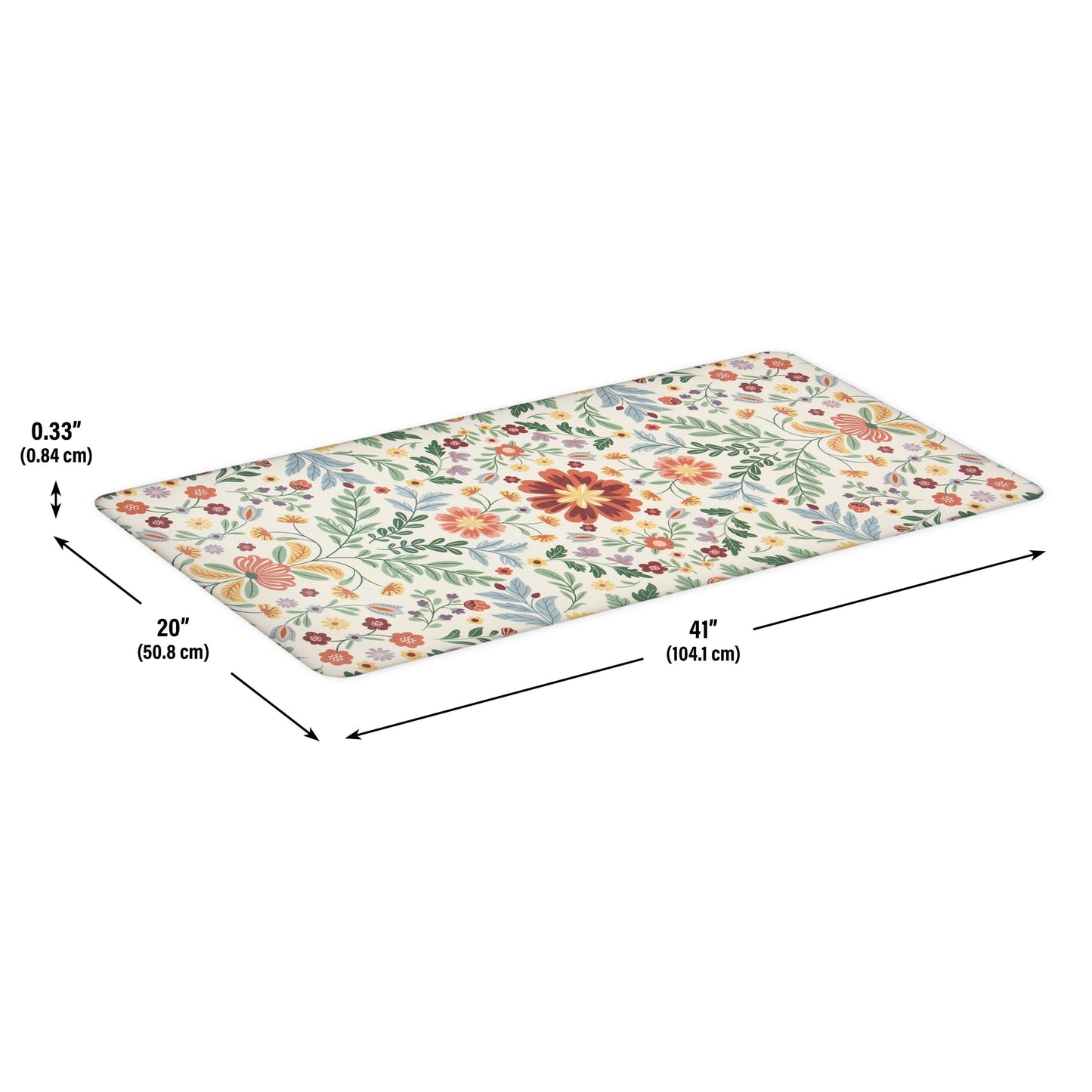 Apache Mills Cushion Comfort Multi-Color Floral Kitchen Anti-Fatigue Mat, 18" x 30" & 20" x 41", 2 pack