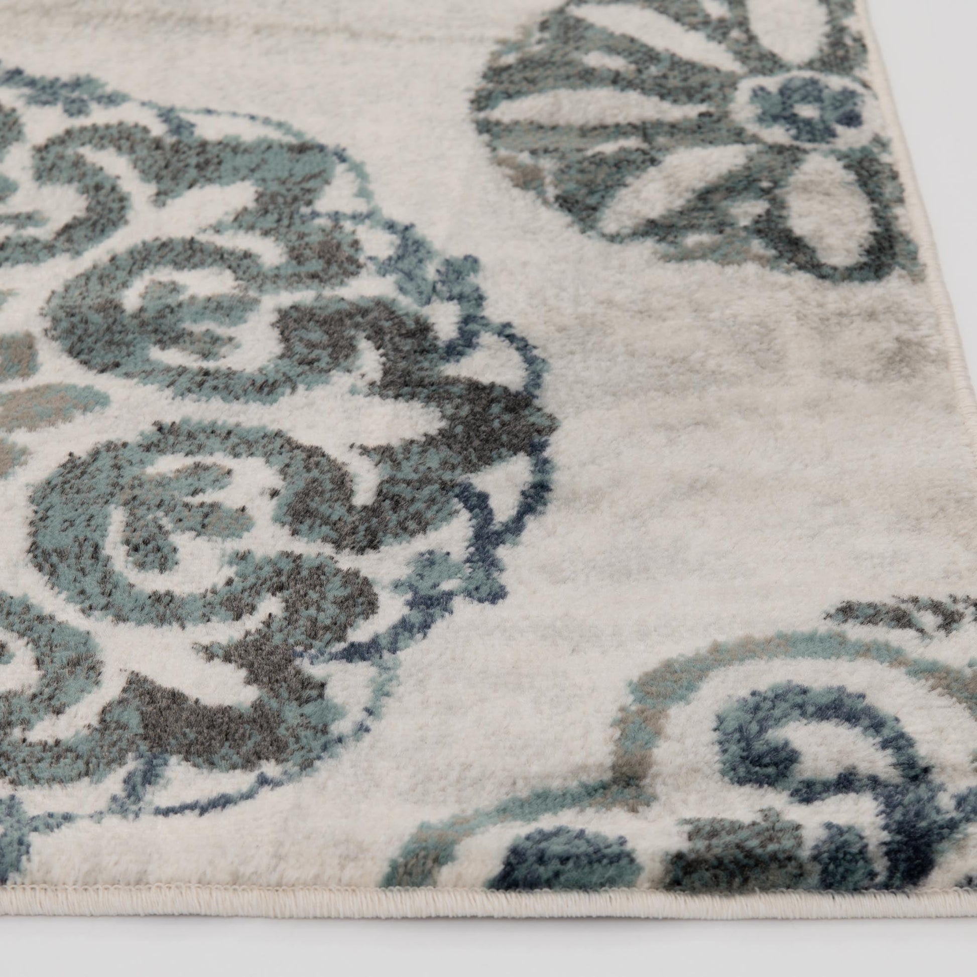 Mainstays Teal Medallion 3 Piece Indoor Area Rug Set