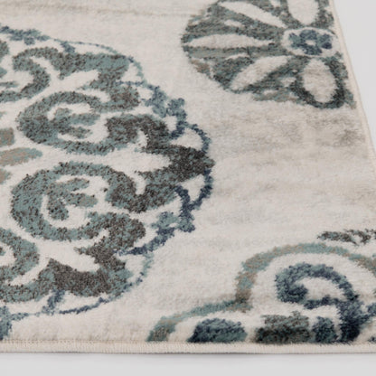 Mainstays Teal Medallion 3 Piece Indoor Area Rug Set