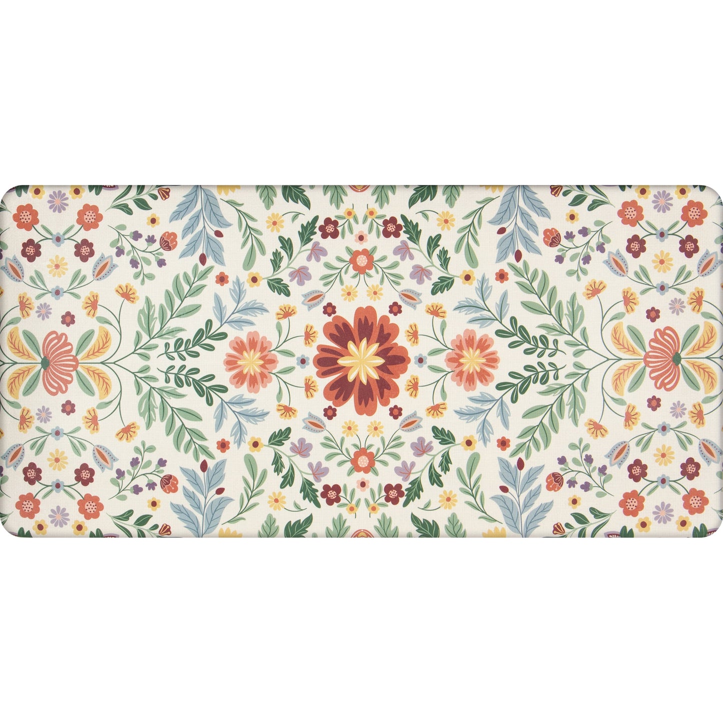Apache Mills Cushion Comfort Multi-Color Floral Kitchen Anti-Fatigue Mat, 18" x 30" & 20" x 41", 2 pack