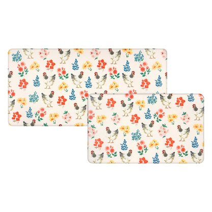 Apache Mills Cushion Comfort Multi-Color Floral Kitchen Anti-Fatigue Mat, 18" x 30" & 20" x 41", 2 pack