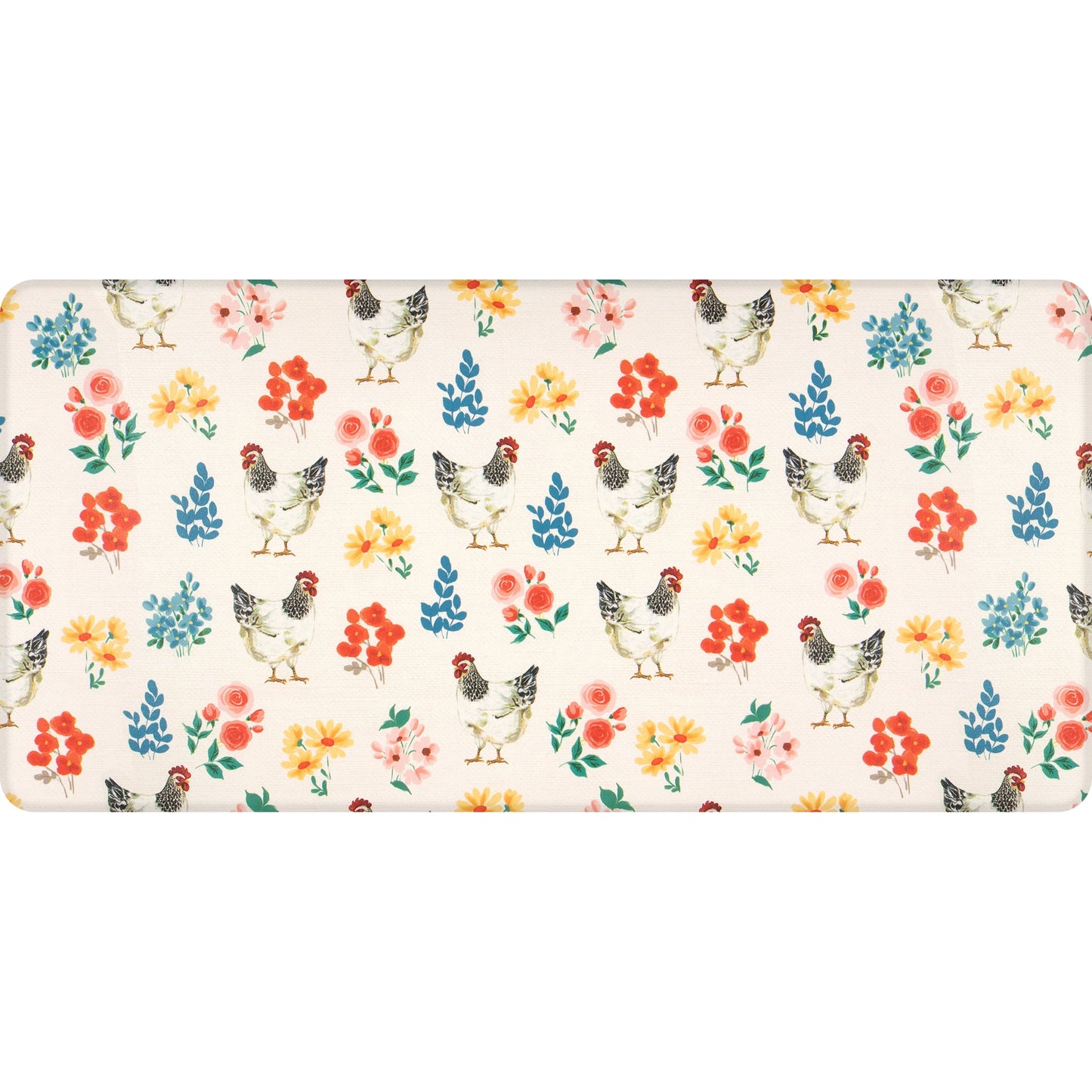 Apache Mills Cushion Comfort Multi-Color Floral Kitchen Anti-Fatigue Mat, 18" x 30" & 20" x 41", 2 pack