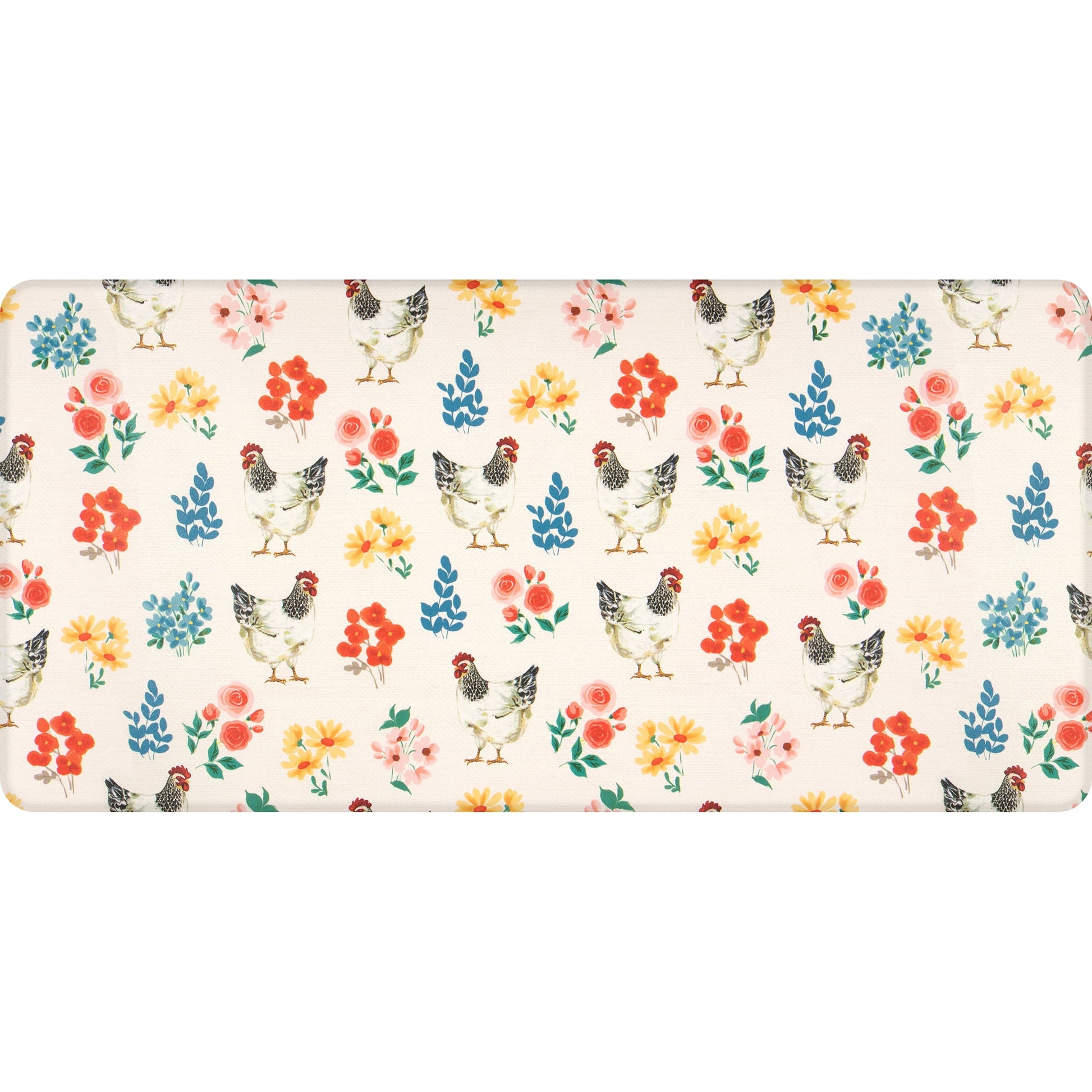 Apache Mills Cushion Comfort Multi-Color Floral Kitchen Anti-Fatigue Mat, 18" x 30" & 20" x 41", 2 pack