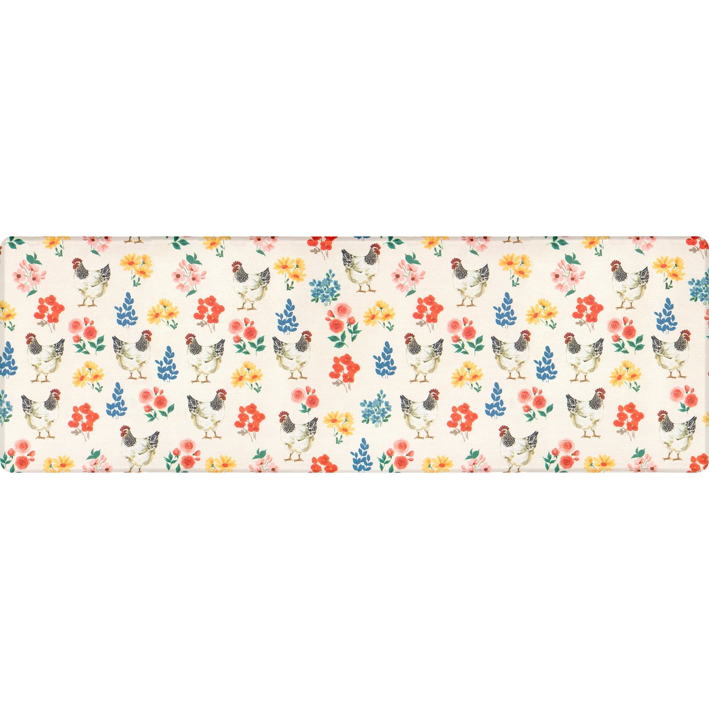 Apache Mills Cushion Comfort Multi-Color Floral Kitchen Anti-Fatigue Mat, 18" x 30" & 20" x 41", 2 pack