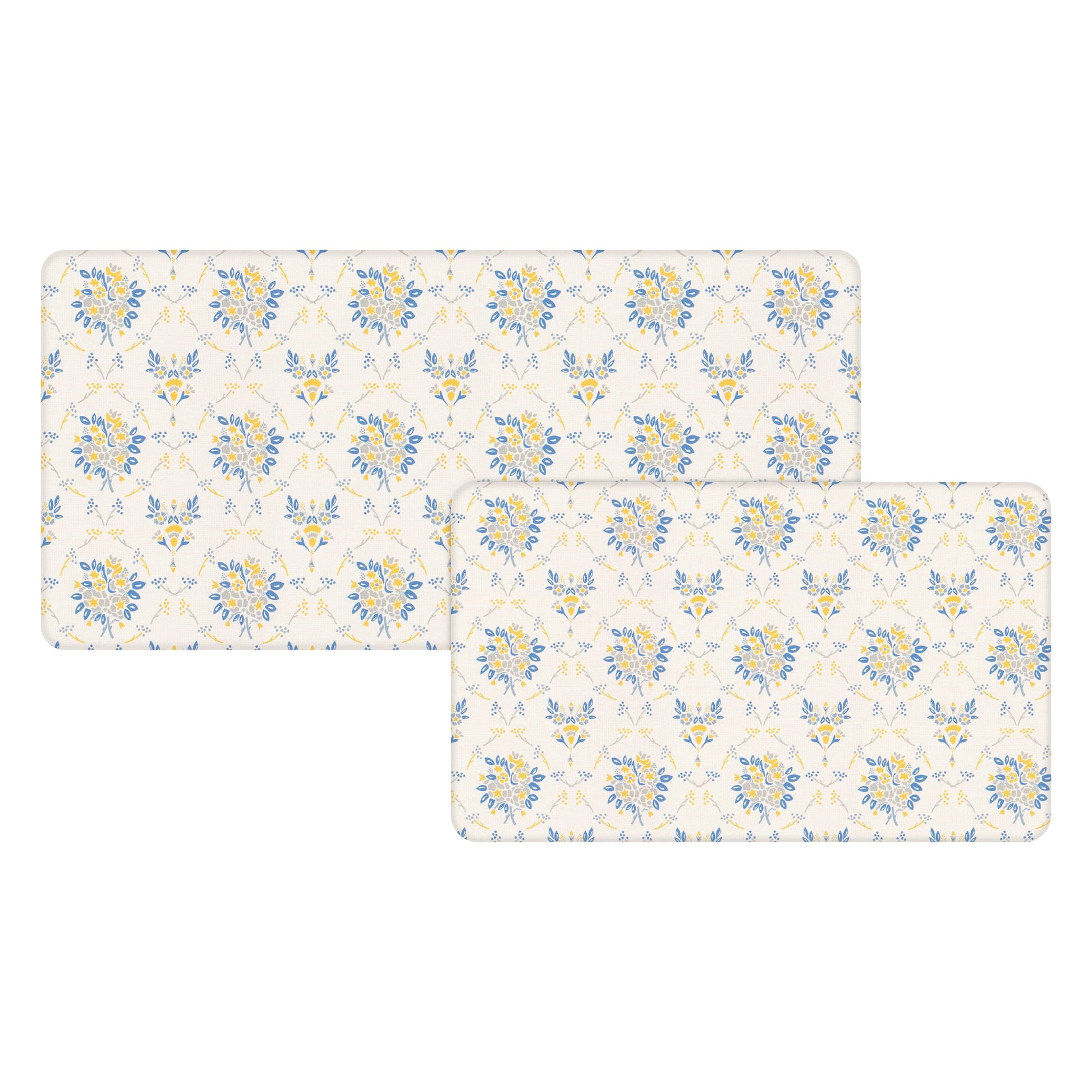 Apache Mills Cushion Comfort Multi-Color Floral Kitchen Anti-Fatigue Mat, 18" x 30" & 20" x 41", 2 pack