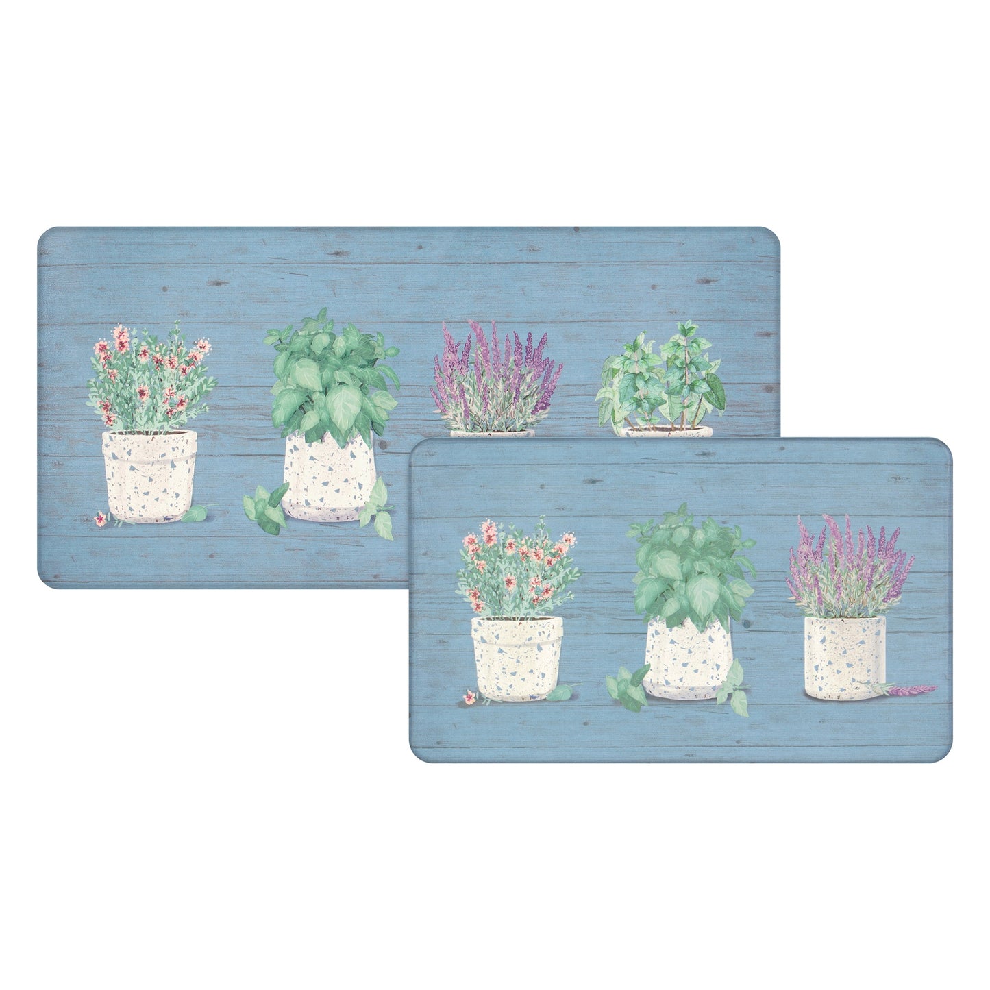 Apache Mills Cushion Comfort Multi-Color Floral Kitchen Anti-Fatigue Mat, 18" x 30" & 20" x 41", 2 pack