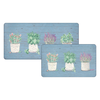 Apache Mills Cushion Comfort Multi-Color Floral Kitchen Anti-Fatigue Mat, 18" x 30" & 20" x 41", 2 pack