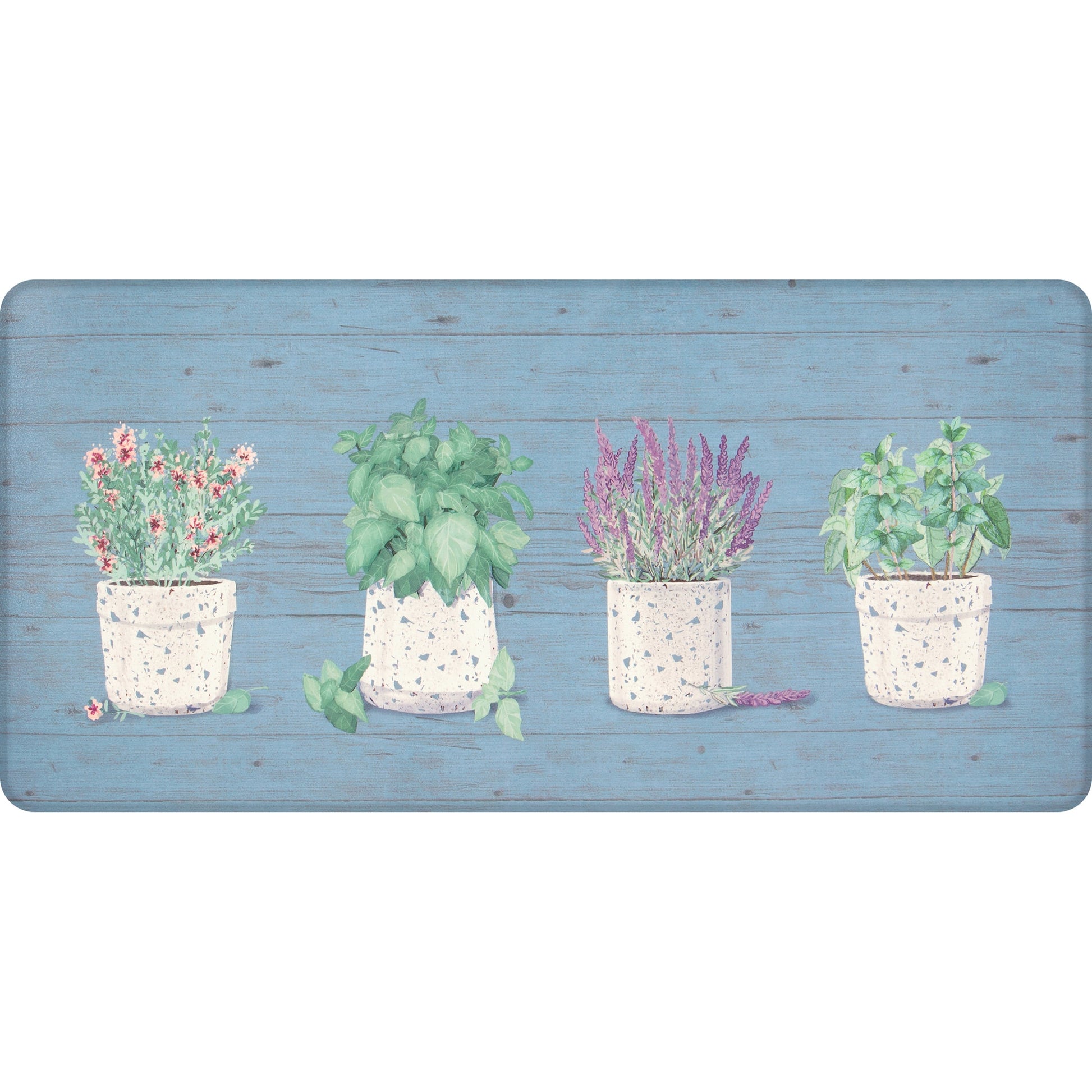Apache Mills Cushion Comfort Multi-Color Floral Kitchen Anti-Fatigue Mat, 18" x 30" & 20" x 41", 2 pack
