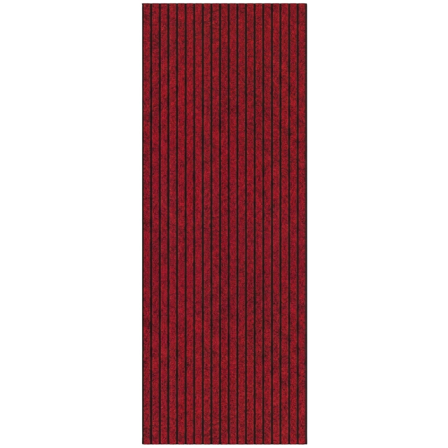 Ottomanson Non-Slip Area Rug for Entryway 2' x 3' Indoor/Outdoor Custom Size Kitchen Utility Mat, Red Ribbed