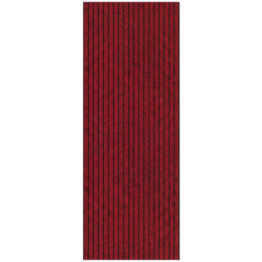 Ottomanson Non-Slip Area Rug for Entryway 2' x 3' Indoor/Outdoor Custom Size Kitchen Utility Mat, Red Ribbed