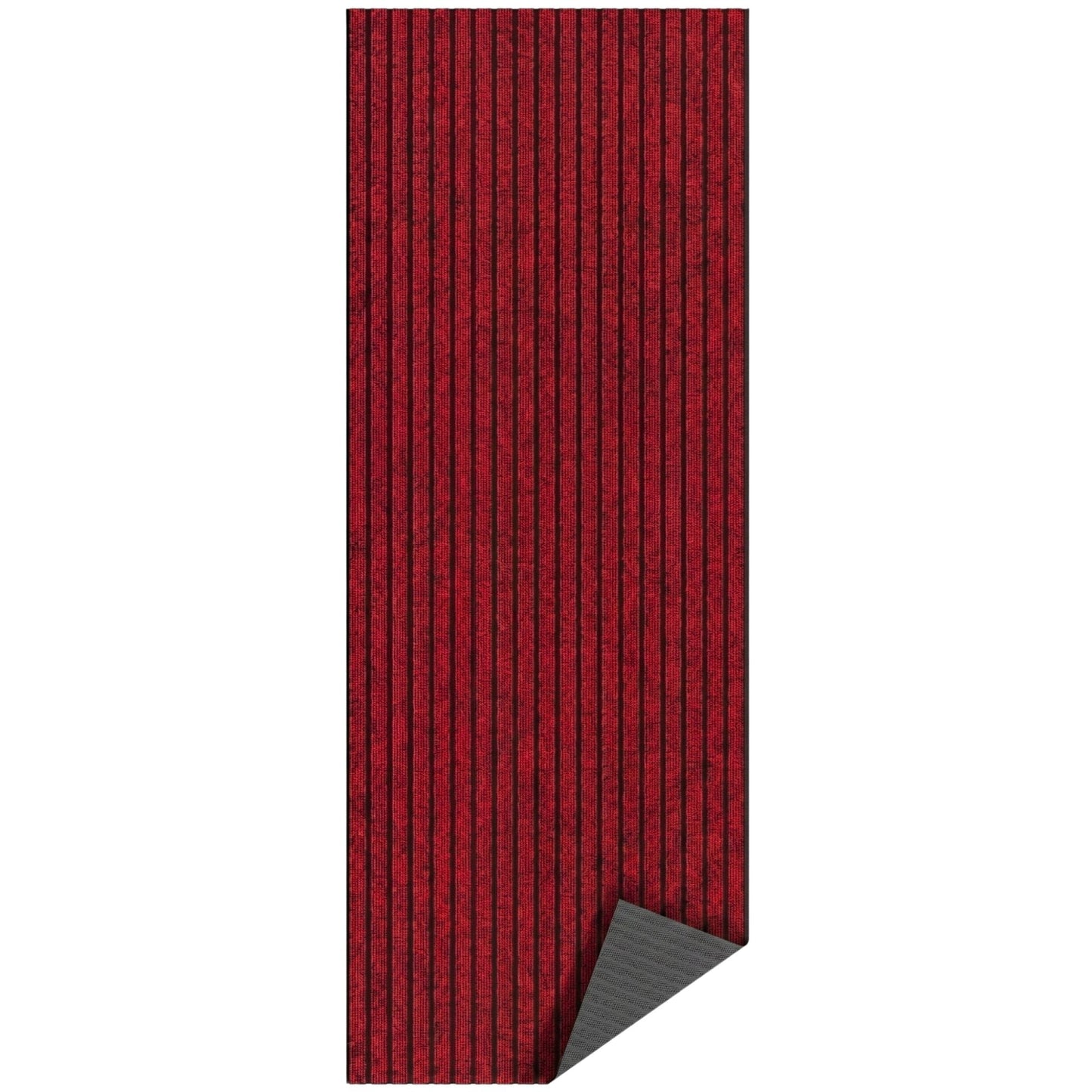 Ottomanson Non-Slip Area Rug for Entryway 2' x 3' Indoor/Outdoor Custom Size Kitchen Utility Mat, Red Ribbed