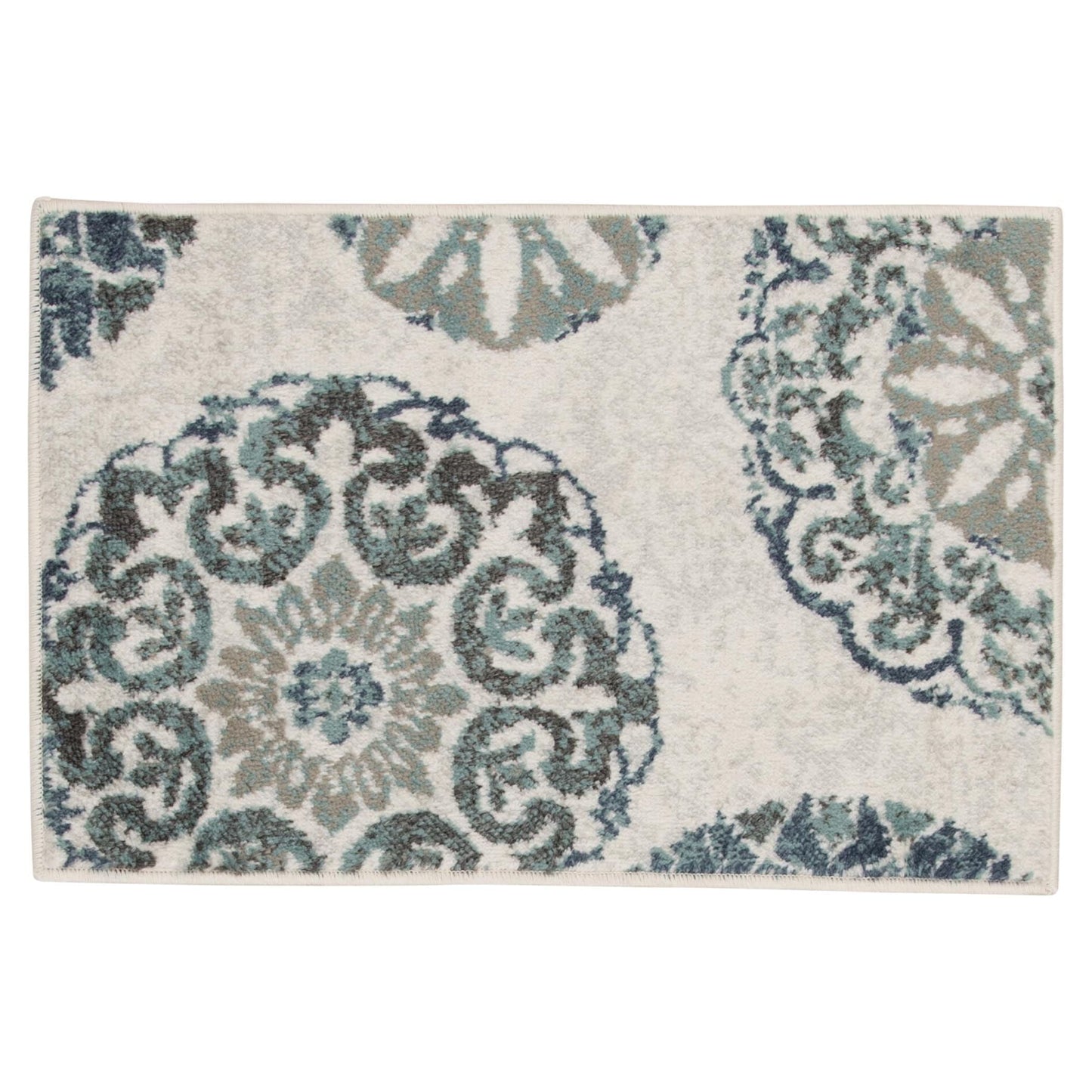 Mainstays Teal Medallion 3 Piece Indoor Area Rug Set