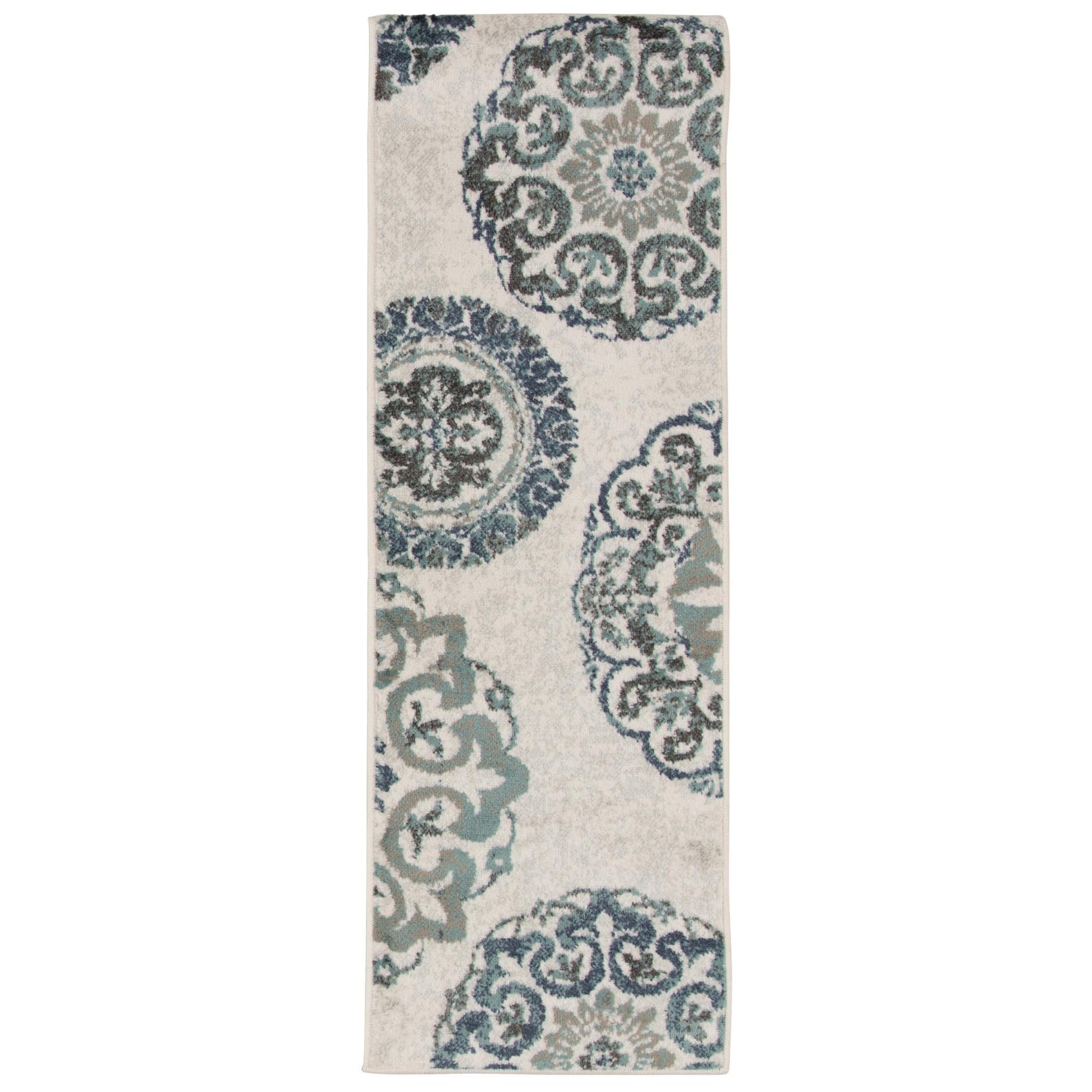 Mainstays Teal Medallion 3 Piece Indoor Area Rug Set